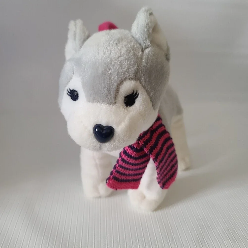 Husky with Scarf Girl Zippered Purse Carry Bag Embroidered Eyes